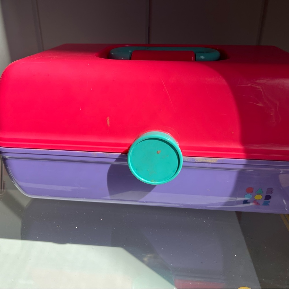 Caboodles Colorful Plastic Storage Case - Pink, Purple & Teal